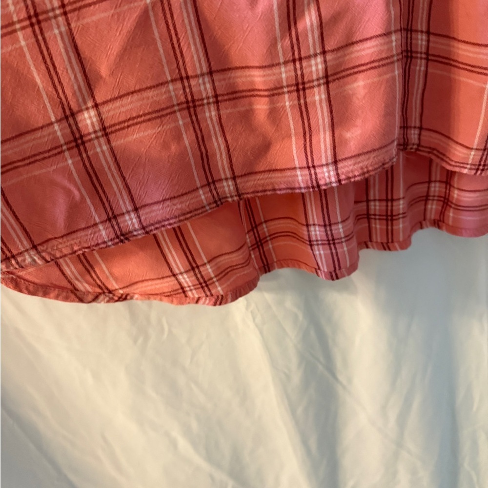 LOFT Pink Plaid Button Down Shirt - Picture 5 of 7